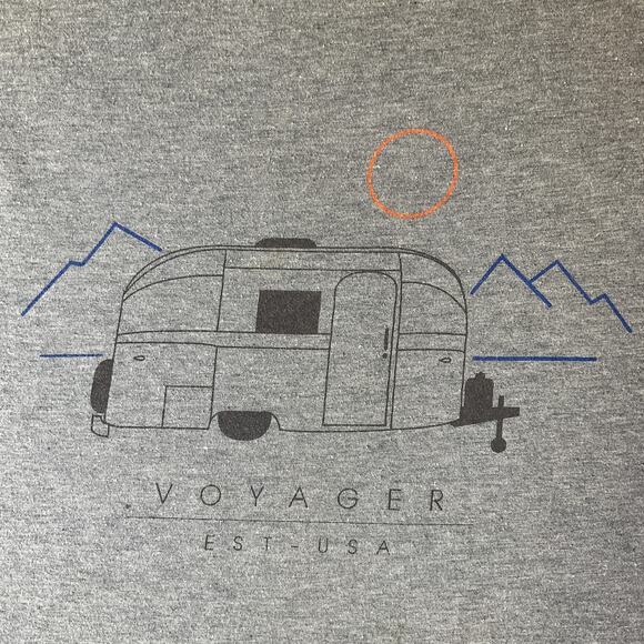 Voyager Men Shirt XX-LARGE Gray Camper Mountains Graphic Tee Short Sleeve - Picture 6 of 8